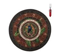 Zkydhbd Tapis de divination en caoutchouc - Tableau de divination métaphysique avec collier en cristal - Accessoire de jeu de table