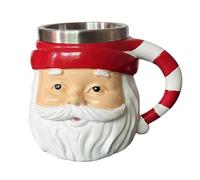 Zkydhbd Tasses en résine avec couvercle pour boissons chaudes Motif Père Noël 400 ml