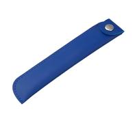 Zkydhbd Trousse à crayons rétro en cuir PU de couleur unie avec bouton pression pour l'école, bleu marine