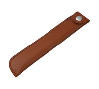Zkydhbd Trousse à crayons rétro en cuir PU de couleur unie avec bouton pression pour l'école, marron