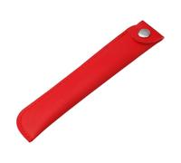 Zkydhbd Trousse à crayons rétro en cuir PU de couleur unie avec bouton pression pour l'école, Rouge