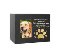 Zkydhbd Urne funéraire en bois pour chien et chat avec empreintes de pattes et sculpture angélique pour animal de compagnie perdu
