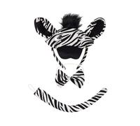 Zkydhbd Zèbre Oreilles et Queue Nœud Papillon Gants Animal Déguisement Kits Accessoires Zèbres Costume pour Halloween Cosplay Costume