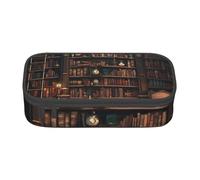 Zkyfll Bibliothèque Bibliothèque Imprimée Grande Capacité Trousse à Crayon Pochette Organisateur Portable Sac Maquillage Sac Cosmétique