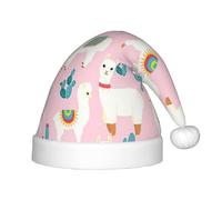 zkyfll Chapeau de Père Noël avec imprimé lama cactus petite taille, cadeaux de Noël en peluche drôle, chapeau de Noël, fête