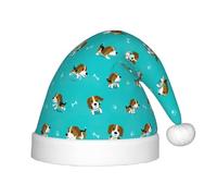 zkyfll Chapeau de Père Noël imprimé chien beagle dessin animé petite taille, cadeaux de Noël en peluche drôle, chapeau de Noël, fête