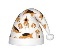 zkyfll Chapeau de Père Noël imprimé chien beagle petite taille, cadeaux de Noël en peluche drôle, chapeau de Noël, fête