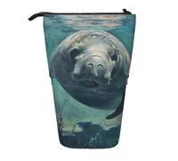 zkyfll Crazy Save Trousse à crayons verticale avec motif lamantin télescopique