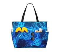 zkyfll Grand sac de plage étanche avec chaîne ADN avec impression photo pour femme, sac fourre-tout pour voyage, vacances, sac de voyage amusant