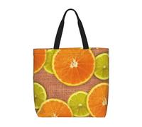 zkyfll Grand sac fourre-tout réutilisable avec imprimé citrons et oranges pour femme, sac de plage, voyage, vacances, travail