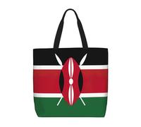 zkyfll Grand sac fourre-tout réutilisable avec imprimé drapeau du Kenya pour femme, sac de plage, voyage, vacances, travail