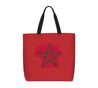 zkyfll Grand sac fourre-tout réutilisable avec imprimé drapeau du Maroc pour femme, sac de plage, voyage, vacances, travail