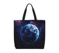 zkyfll Grand sac fourre-tout réutilisable imprimé planète univers pour femme, sac de plage, voyage, vacances, travail