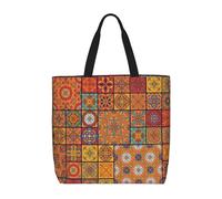 zkyfll Group of Sac fourre-tout réutilisable à imprimé géométrique marocain pour femme, grand sac de plage, voyage, vacances, travail
