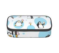 Zkyfll Mignon pingouin imprimé grande capacité trousse à crayons organisateur sac portable sac cosmétique sac cosmétique