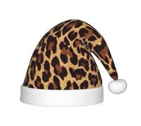 zkyfll Papier peint imprimé léopard bonnet de Père Noël petite taille, cadeaux de Noël en peluche drôle, chapeau de Noël amusant, fête