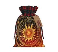 zkyfll Sac cadeau de Noël avec cordon de serrage Motif horloge Bronze