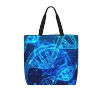 zkyfll Sac fourre-tout réutilisable avec chaîne ADN avec impression photo pour femme, grand sac de plage, voyage, vacances, travail
