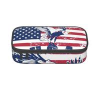 Zkyfll Trousse à crayons de grande capacité avec motif drapeau national américain avec imprimé aigle