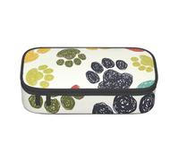 Zkyfll Trousse à crayons de grande capacité avec motif empreintes de pattes de chien colorées