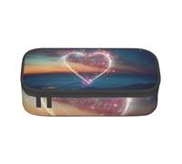 Zkyfll Trousse à crayons de grande capacité avec motif étoile filante et cœur