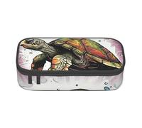 Zkyfll Trousse à crayons de grande capacité Motif tortue et étoile de mer 01