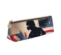 zkyfll Trousse à crayons personnalisée en cuir avec impression du jour commémoratif des soldats militaires américains
