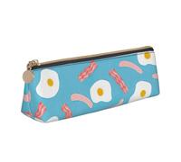 zkyfll Trousse à crayons personnalisée en cuir avec motif œuf de hot-dog imprimé