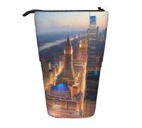 zkyfll Trousse à crayons verticale avec impression photo de la ville, porte-crayons télescopique, jolie trousse à crayons, organiseur de crayons