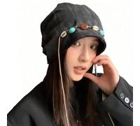 ZKYUCH Bohemian Tie Dye À Franges Enveloppe Perle Enveloppante Chapeau De Base pour Le Vent Polyvalent À Froid,Color2