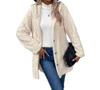 ZKYUCH Cardigan Décontracté À Boutons en Peluche Double Face, Veste Chaude À La Mode pour Femmes,Couleur1,L