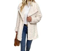 ZKYUCH Cardigan sans Boutons À Grand Col, Veste en Peluche Décontractée pour Femmes, Automne Et Hiver,Couleur1,M