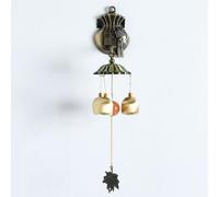 ZKYUCH Carillon Éolien Mural en Métal Vintage, Décoration De Magasin, Aimant, Sonnette Auto-amorçante, Chat, 3 Cloches en Cuivre,Couleur3