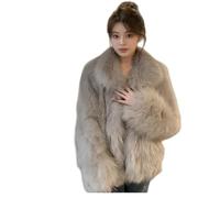 ZKYUCH Manteau en Fausse Fourrure Écologique pour L'automne Et l'hiver, Manteau Épais Jeune Et À La Mode, Veste en Coton,Couleur1,M