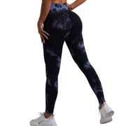 ZKYUCH Pantalon De Fitness Pêche sans Couture À La Mode pour Vêtements D'extérieur, avec Ligne De Hanche Surélevée Et Hanches Surélevées, Pantalon De Yoga Tie-Dye pour Femmes,Couleur8,S
