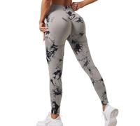 ZKYUCH Pantalon De Fitness Pêche sans Couture À La Mode pour Vêtements D'extérieur, avec Ligne De Hanche Surélevée Et Hanches Surélevées, Pantalon De Yoga Tie-Dye pour Femmes,Couleur5,M.