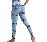 ZKYUCH Pantalon De Fitness Pêche sans Couture À La Mode pour Vêtements D'extérieur, avec Ligne De Hanche Surélevée Et Hanches Surélevées, Pantalon De Yoga Tie-Dye pour Femmes,Couleur2,M.