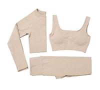 ZKYUCH Soutien-Gorge De Sport, Haut De Fitness, Pantalon De Yoga Décontracté Jacquard, Ensemble Trois Pièces, Mise en Forme pour Femmes, Évacuation De L'humidité Et De La Transpiration,Couleur1,M.