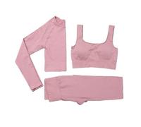 ZKYUCH Soutien-Gorge De Sport, Haut De Fitness, Pantalon De Yoga Décontracté Jacquard, Ensemble Trois Pièces, Mise en Forme pour Femmes, Évacuation De L'humidité Et De La Transpiration,Couleur3,S