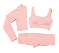 ZKYUCH Soutien-Gorge De Sport, Haut De Fitness, Pantalon De Yoga Décontracté Jacquard, Ensemble Trois Pièces, Mise en Forme pour Femmes, Évacuation De L'humidité Et De La Transpiration,Couleur7,S