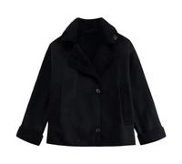 ZKYUCH Veste Une Pièce en Laine Ample pour Femmes, en Daim Et Velours, À Revers Chaud, À Manches Longues, Nouvelle Collection Automne Et Hiver,Couleur3,M