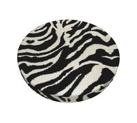 Zkzbdplk Housse de coussin de chaise de bar ronde motif zèbre - Motif imprimé complet, construction en velours et mousse pour tabourets de cuisine/bar