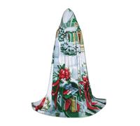 Zkzbdplk Longue cape à capuche imprimée pour boîte aux lettres de Noël et cadeaux pour adolescents, cosplay, fête, festival, Halloween