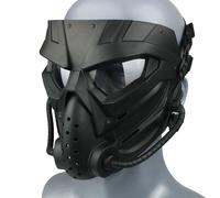 Zlangsports Masque Complet De Cyclisme Tactique Airsoft,Avec Lunettes Anti-Buée,Masques De Protection Wargame Cs Chasse - Type Black-Clear Lenses