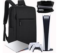ZLDYPINK Sac à dos pour console de jeu compatible avec PS5, étui de transport de protection compatible avec Sony Playstation5, sac de rangement pour disque PS5, manettes et autres accessoires de jeu,