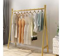 ZLECB Penderie-Fer-Forge,Porte Vetements pour Chambre,Tringles à vêtements Lourdes, présentoirs à Bagages,Porte-Manteaux de Chambre,Portant en métal,Or,100x42x150cm