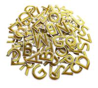 Zlettery Lot de 104 écussons brodés en forme de lettres de l'alphabet de A à Z, 3,8 cm, pour vêtements, vestes, chapeaux, sacs à dos, jeans - Doré