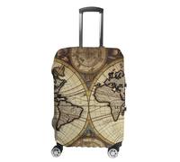 ZLFDSKGY Housse de bagage lavable avec motif carte du monde antique imprimé - Housse de protection élastique pour valise anti-rayures, Globe terrestre ancienne carte du monde, S