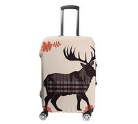 ZLFDSKGY Housse de bagage lavable avec motif cerf, ours, buffle à carreaux, housse de protection élastique pour valise, protection anti-rayures, housse pour bagages de taille, Cerf ours Buffalo Check,