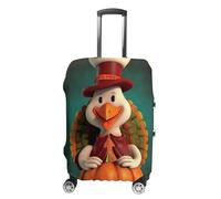 ZLFDSKGY Housse de bagage lavable Happy Thanksgiving Turquie imprimée Housse de protection élastique pour valise de protection anti-rayures pour bagages de taille, Happy Thanksgiving Turkey, M